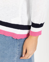 College Knit - White/Pink