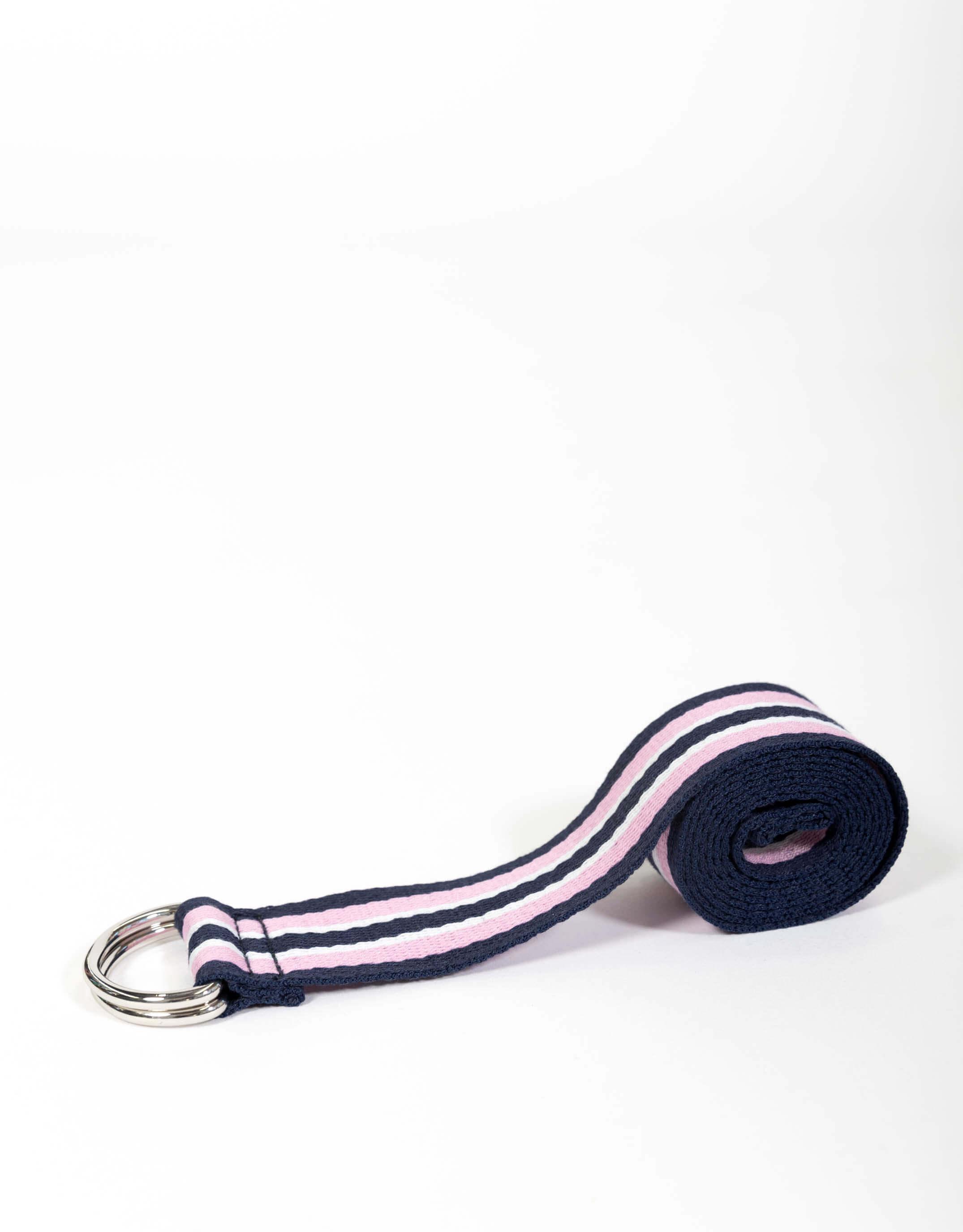 Portsea D-Ring Belt - Navy/Pink