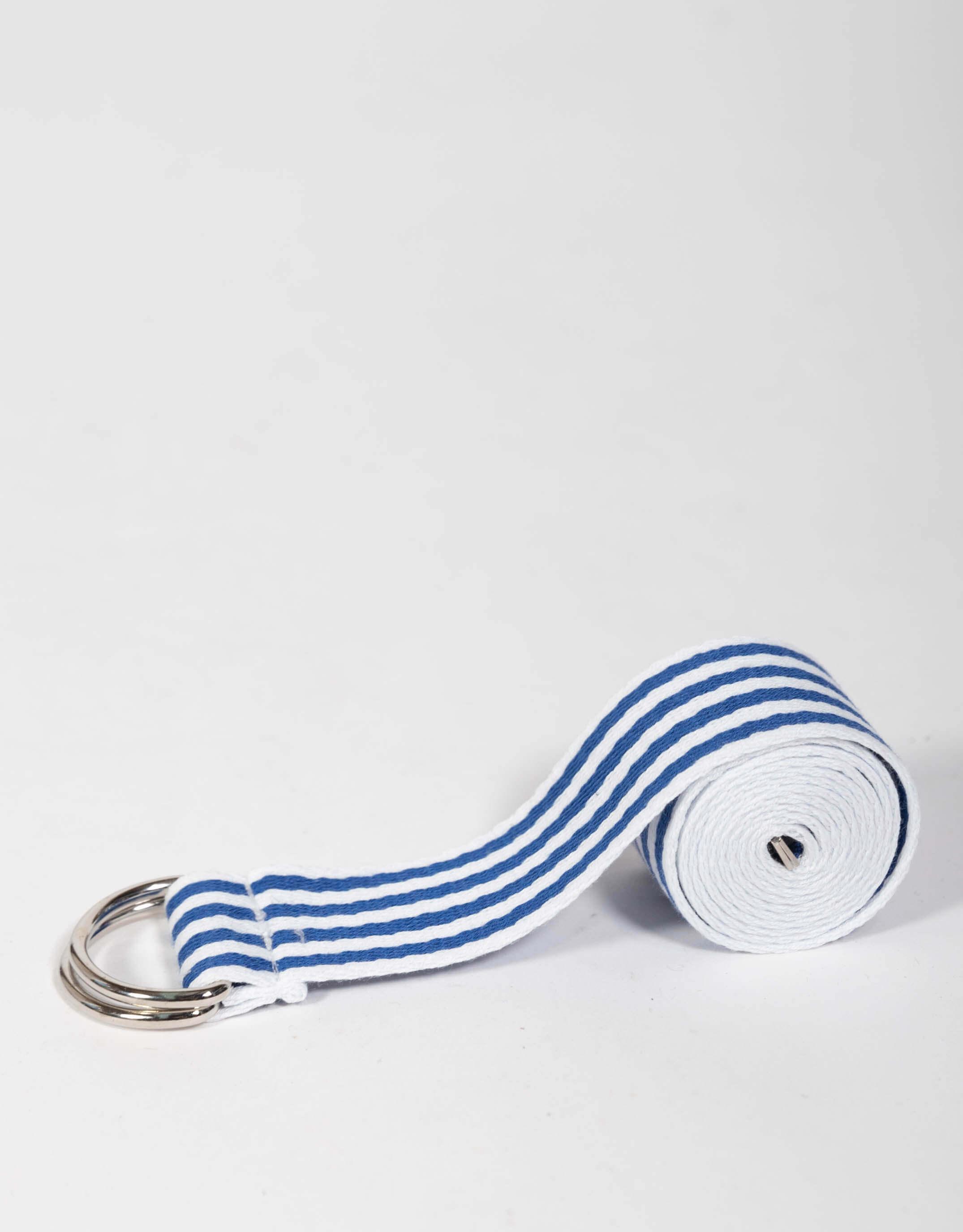 Portsea D-Ring Belt - Royal Blue/White Stripe