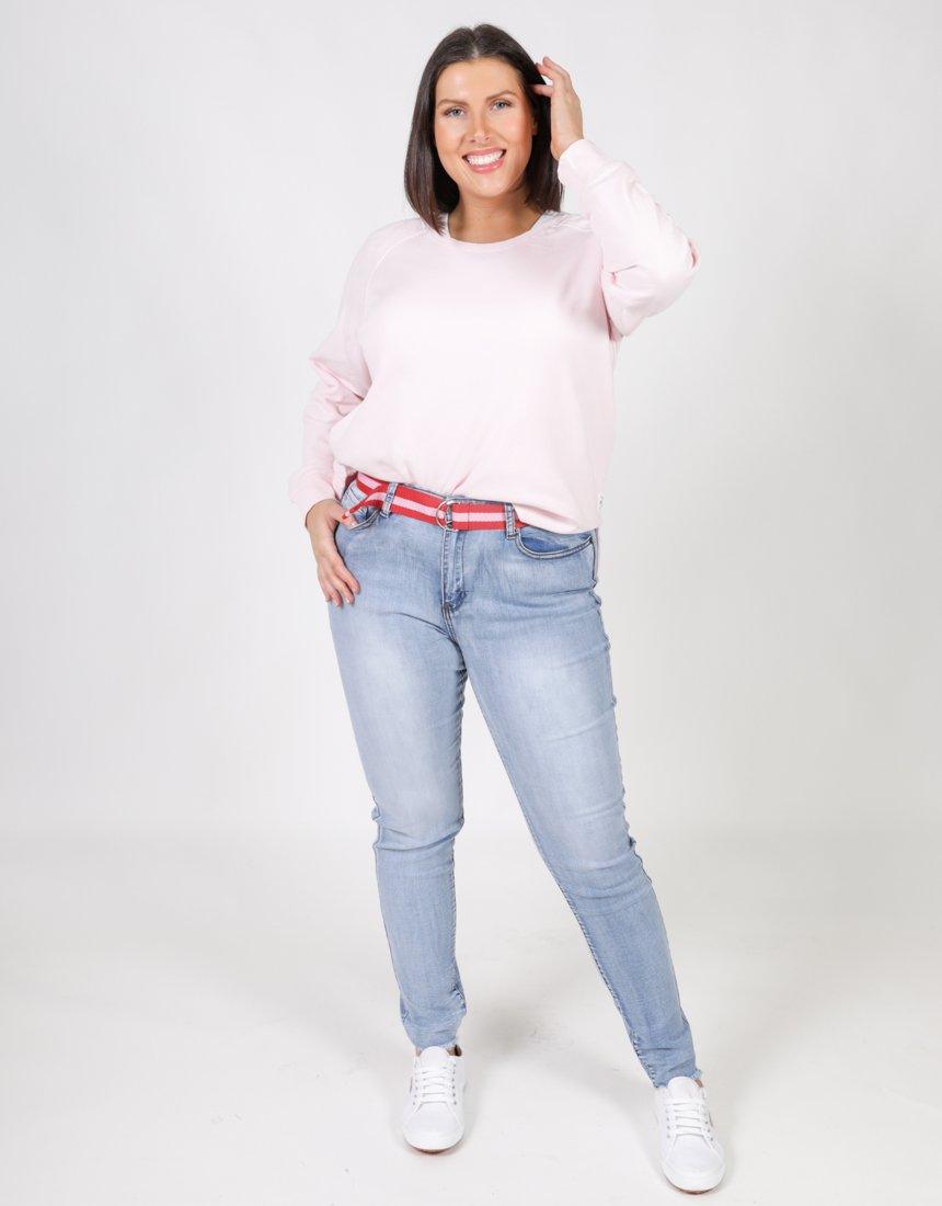 Plus Size Frayed Slim Fit Jeans - Light Denim PQ Collection