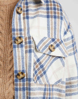 Sigrid Check Shacket - White/Blue/Butterscotch Check