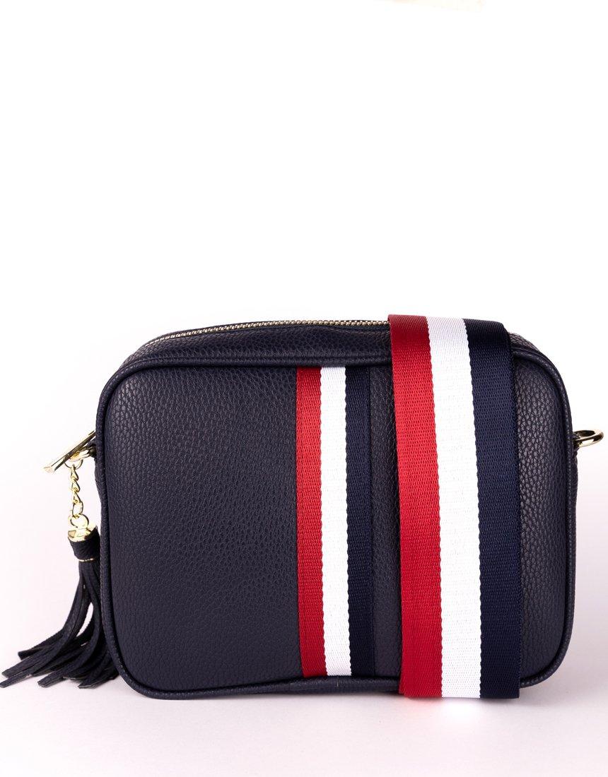 Zoe Bag - French Navy/Stripe paulaglazebrook.