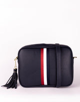 Zoe Bag - French Navy/Stripe paulaglazebrook.