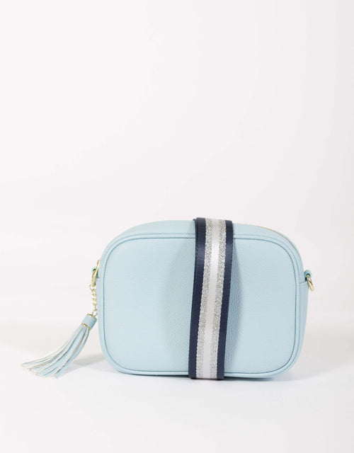 Zoe Crossbody Bag - Pale Blue/ Navy Stripe
