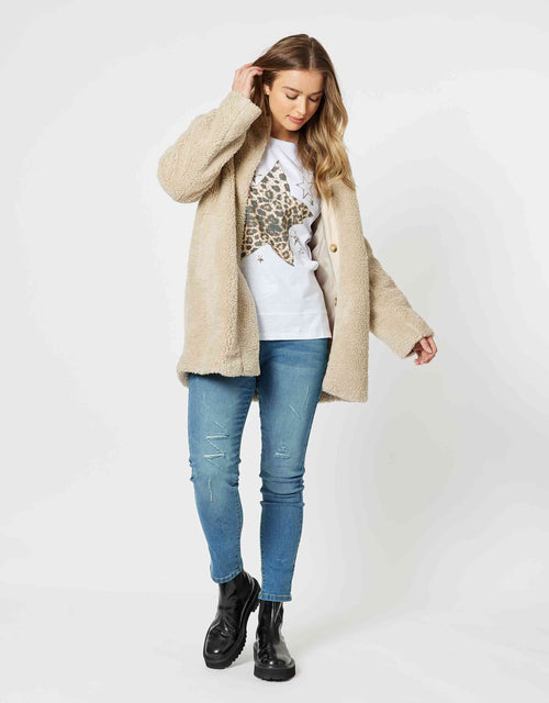 Sherpa Longline Jacket - Latte