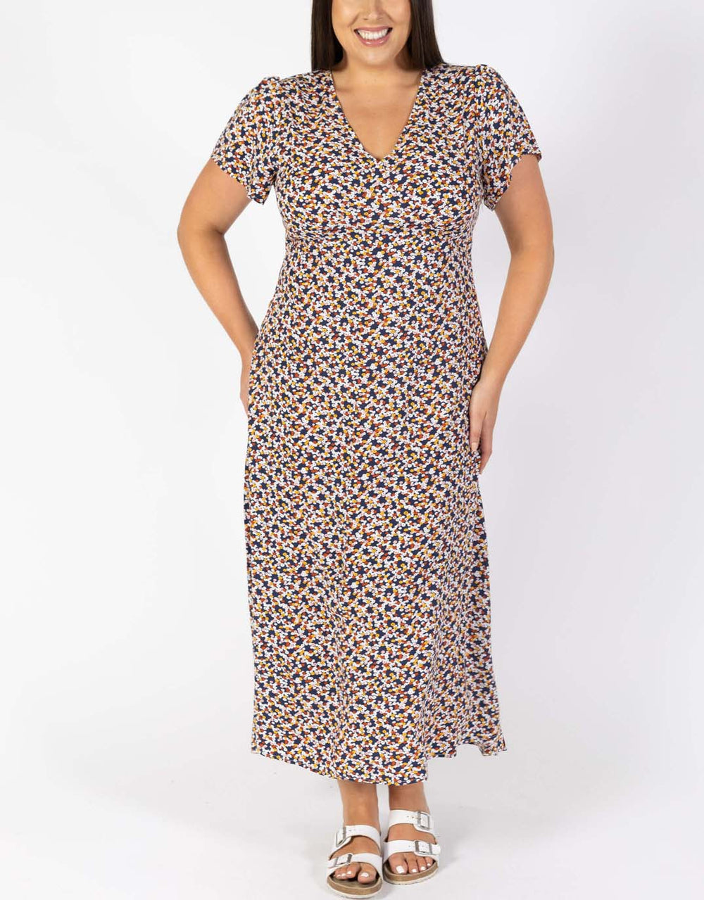 Plus Size Isobelle Maxi Dress - Navy Floral Ditsy