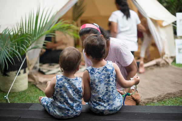 Kids at the Hunter + Boo official launch with glamping by Glamping Society