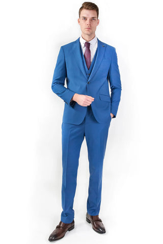 Blue suits fit great with brown shoes