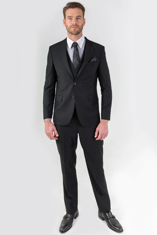 Black Single-breasted Suit: Pair with a white shirt, black tie, and black lace-up shoes for a classic and respectful ensemble.