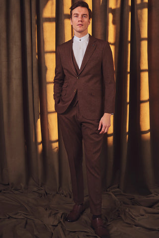 brown tweed suit