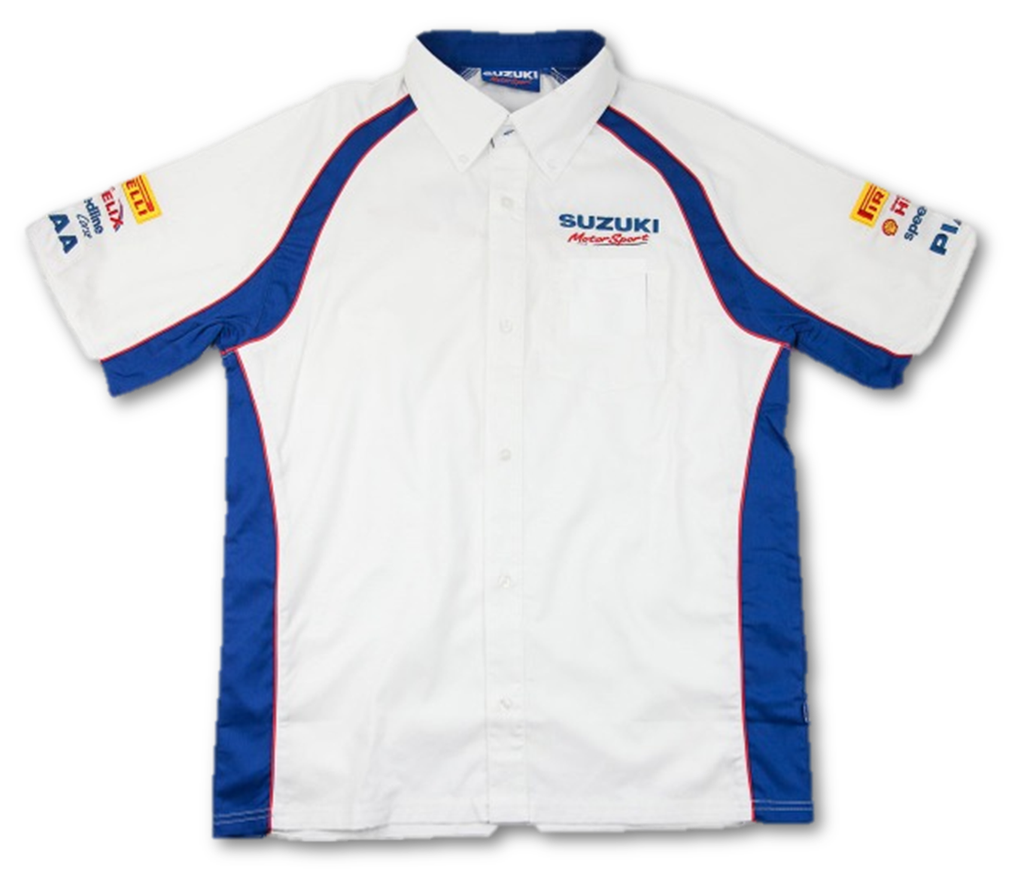 Suzuki Motorsport Race Shirt Sponsor Shortsleeve - White & Blue - Size ...