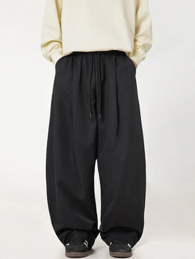 Men's Side Ruched Wide Leg Pants