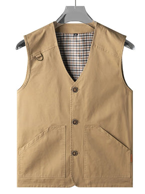 ExpProductCell_Men's Plus Size Button Up Vest_ ExpProductCell_Men's Plus Size Button Up Vest_