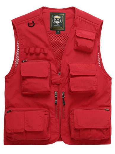 Men's Full Size Mesh  Zip Up Vest Plus Size