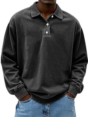 ExpProductCell_Men's Full Size Collared Neck Long Sleeve Polo Plus Size_