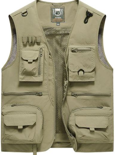 Men's Full Size Zip Up Vest with Pockets Plus Size