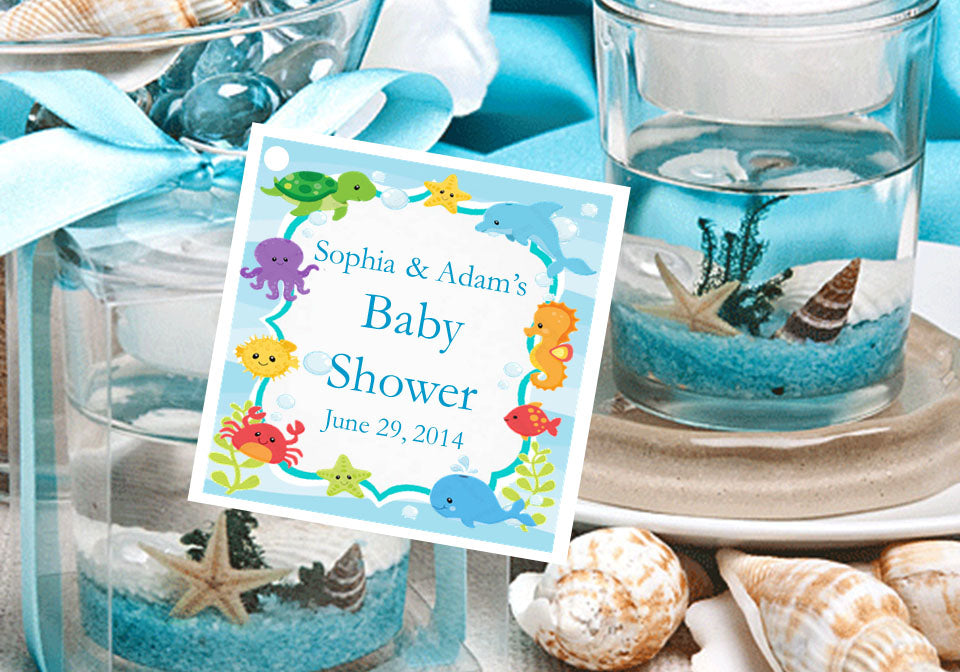 Under The Sea Ocean Baby Shower Square Favor Tags Pavia Party Favors