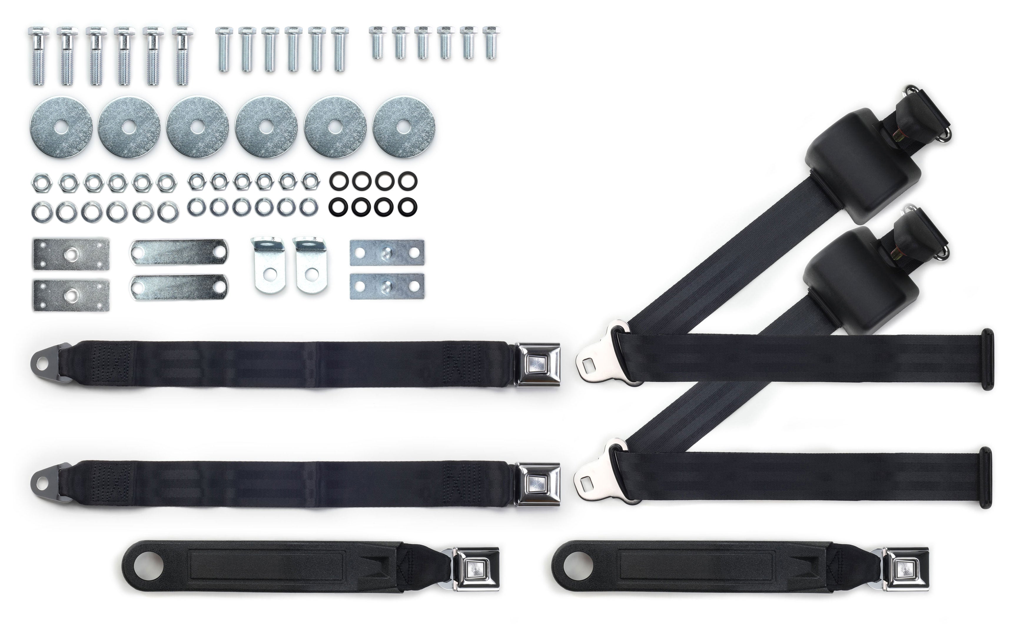 1965-1970 Buick Wildcat Shoulder Belt System with Push Button Buckles – For Bench Seats