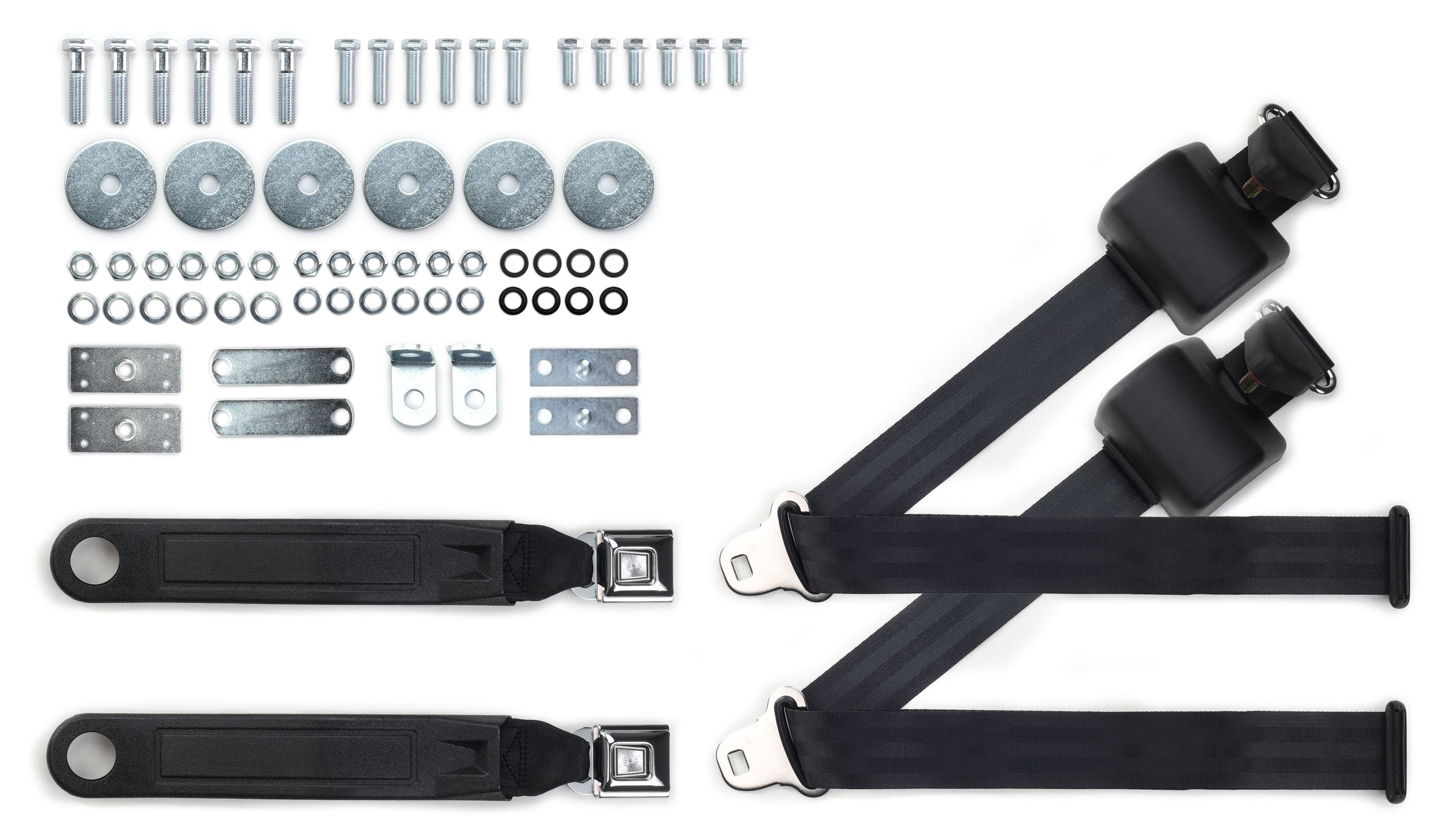 1964-1973 Chevrolet Chevelle Shoulder Belt System with Push Button Buckles – For Bucket Seats