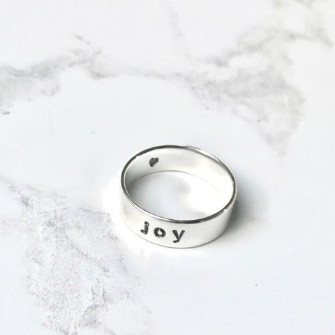 Empowering word of the year silver ring