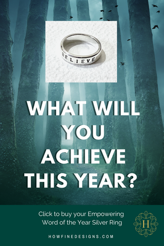 What will you achieve this year. Word of the Year Silver Ring 