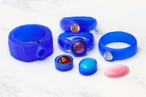 Wax carving rings jewellery making with stonecutting