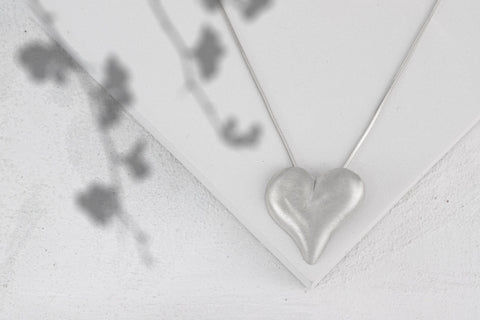 Heart silver necklace