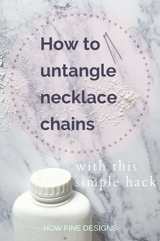 How to untangle necklace chains Pinnable image for Pinterest