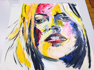 Picture of ladies face abstract style painting