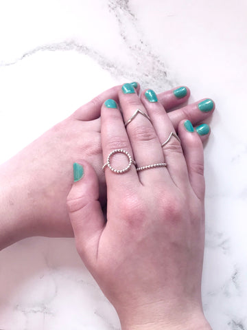 Ring stack of midi knuckle rings