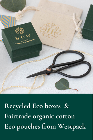 Recycled Eco boxes and Fairtrade organic cotton eco pouches from Westpack