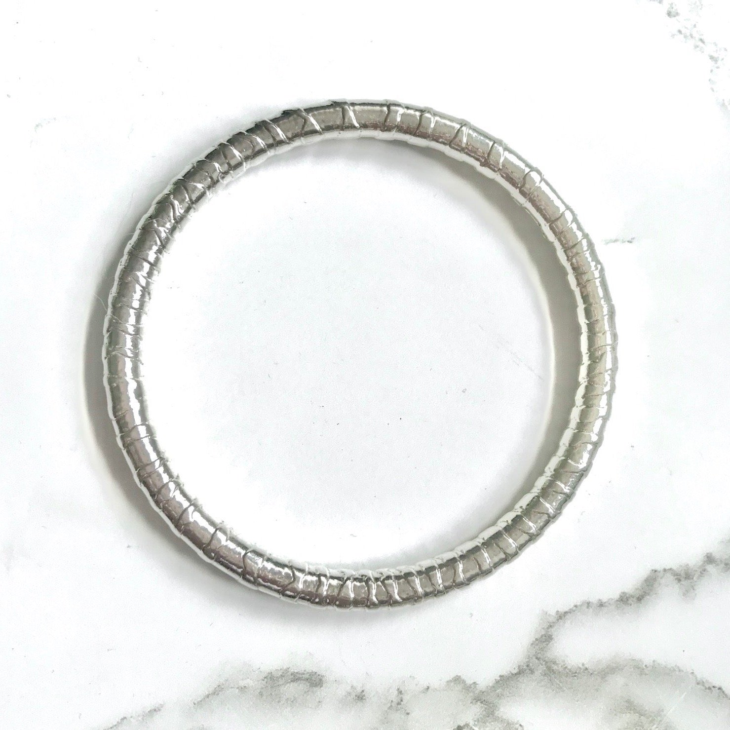 Zebra Stripe Silver Bangle