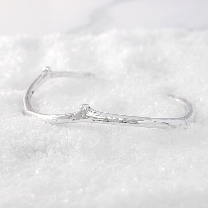 This Twig Bangle Sterling Silver Bracelet