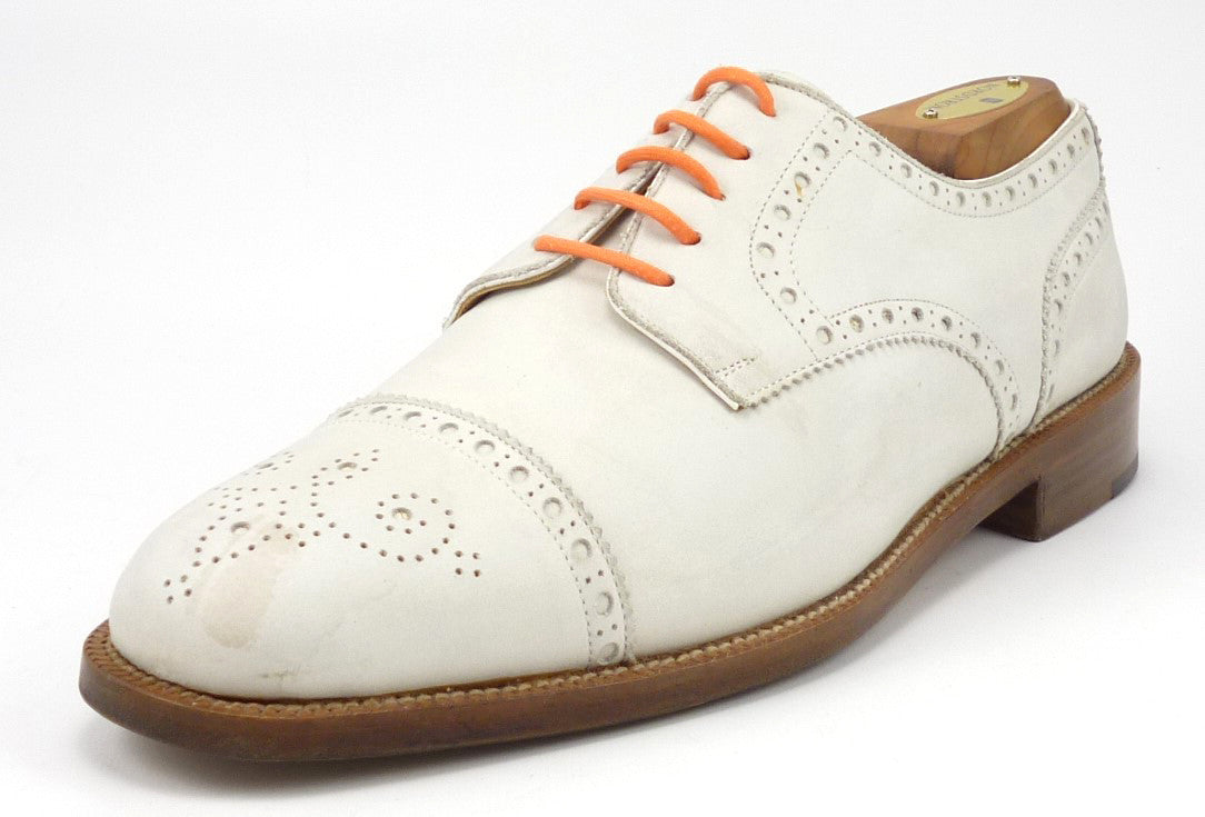 Shoes 8.5 Nubuck Cap Toe Oxfords White 