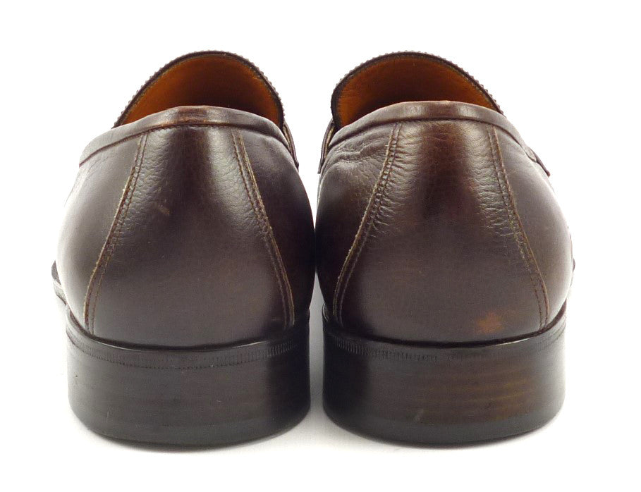 Ferragamo Mens Shoes 8 EE Leather Strap Loafers Brown – Distinctive ...