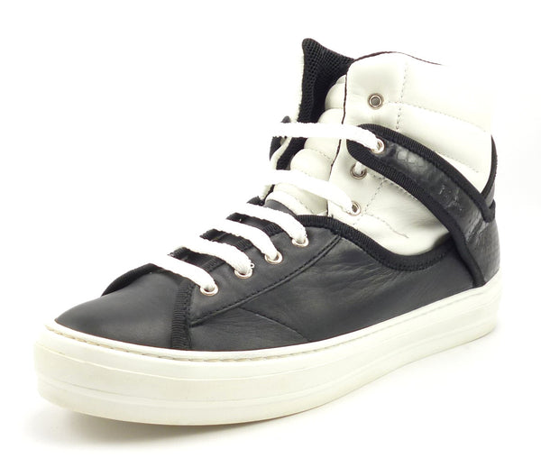 black high top designer sneakers