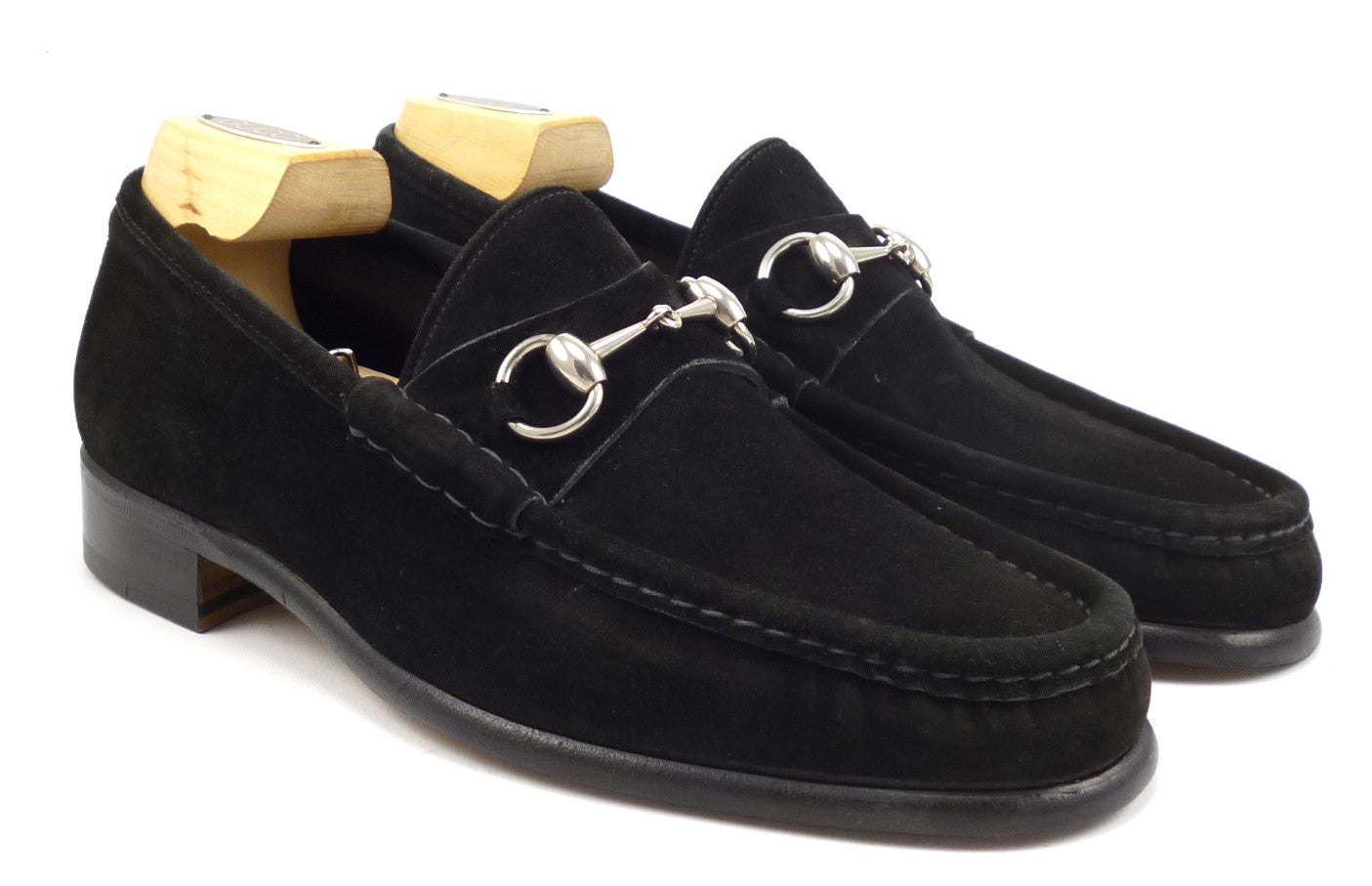 Gucci Mens Shoes 7.5 US Suede Horse Bit Loafers Black – Distinctive Deals - Designer Bags, Shoes ...