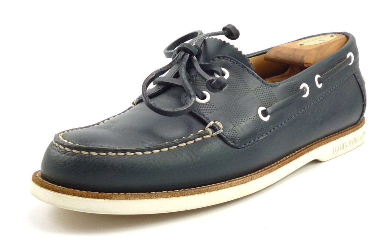 Louis Vuitton Mens Shoes 8 US Leather Boat Style Blue – Distinctive Deals - Designer Bags, Shoes ...