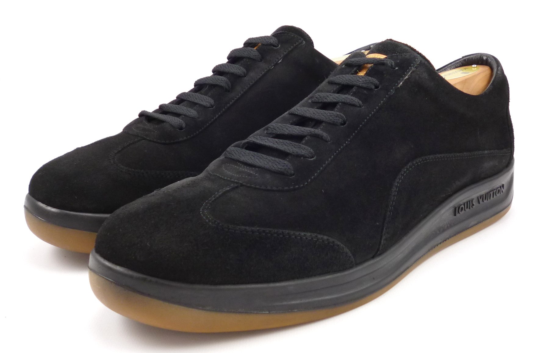Louis Vuitton Men&#39;s Shoes 10, 11 US Suede Sneaker Black – Distinctive Deals - Designer Bags ...