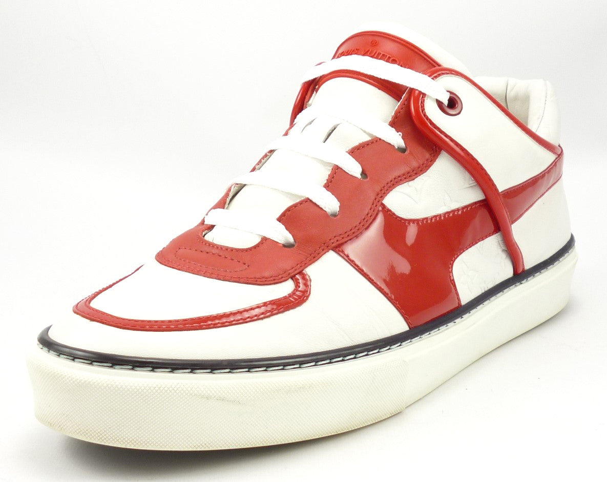 red and white mens shoes