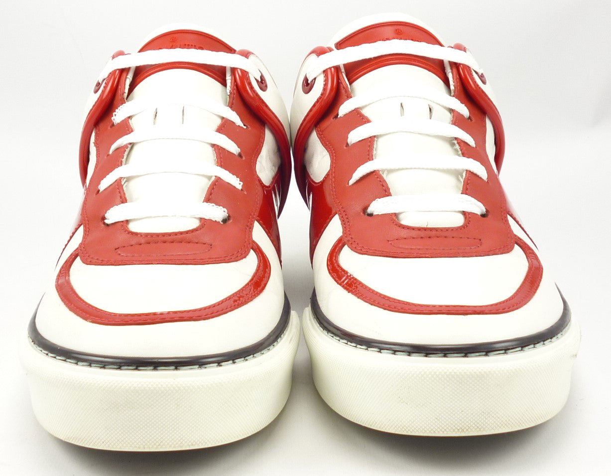 louis vuitton red and white shoes