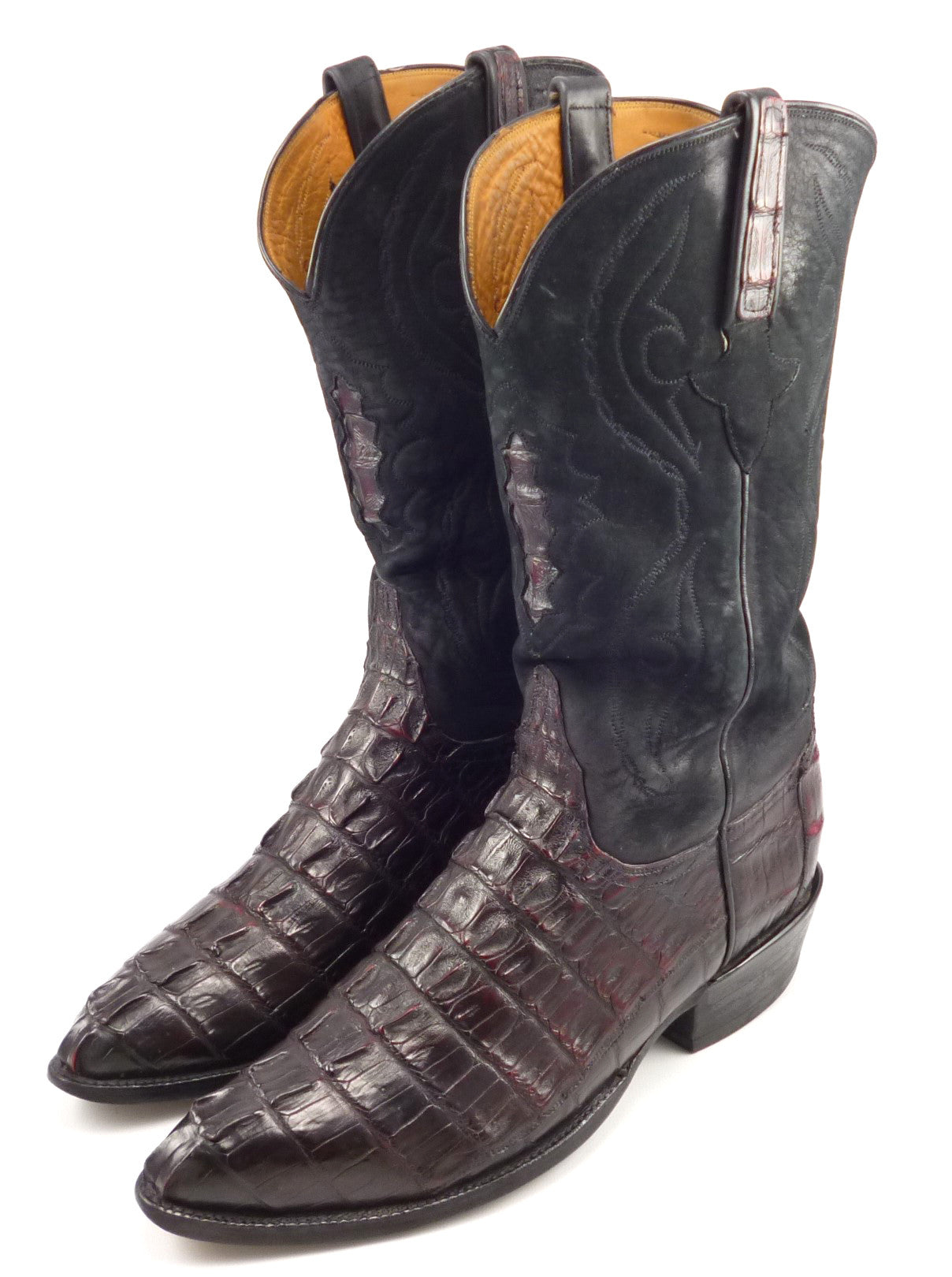 lucchese black gator