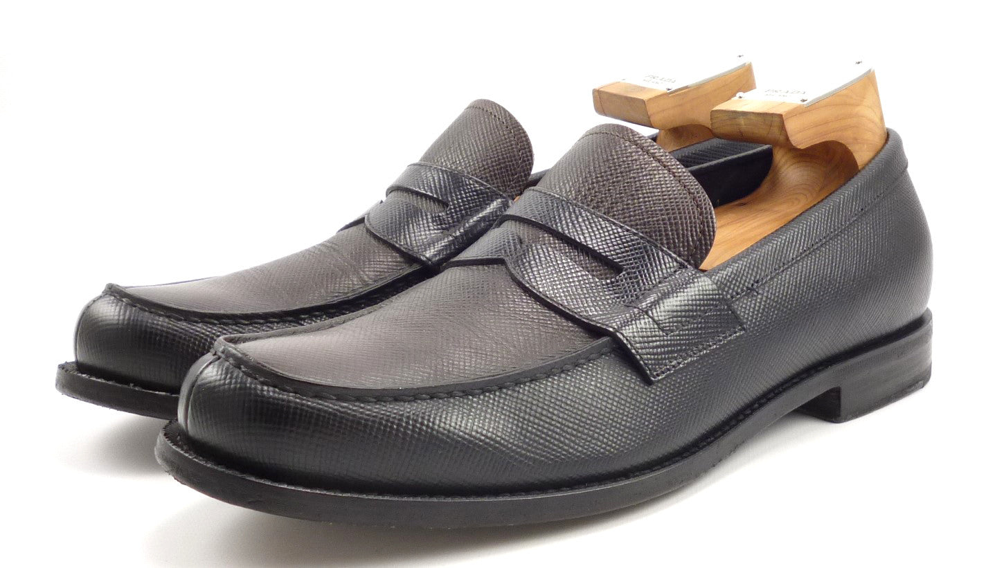 prada saffiano leather loafers