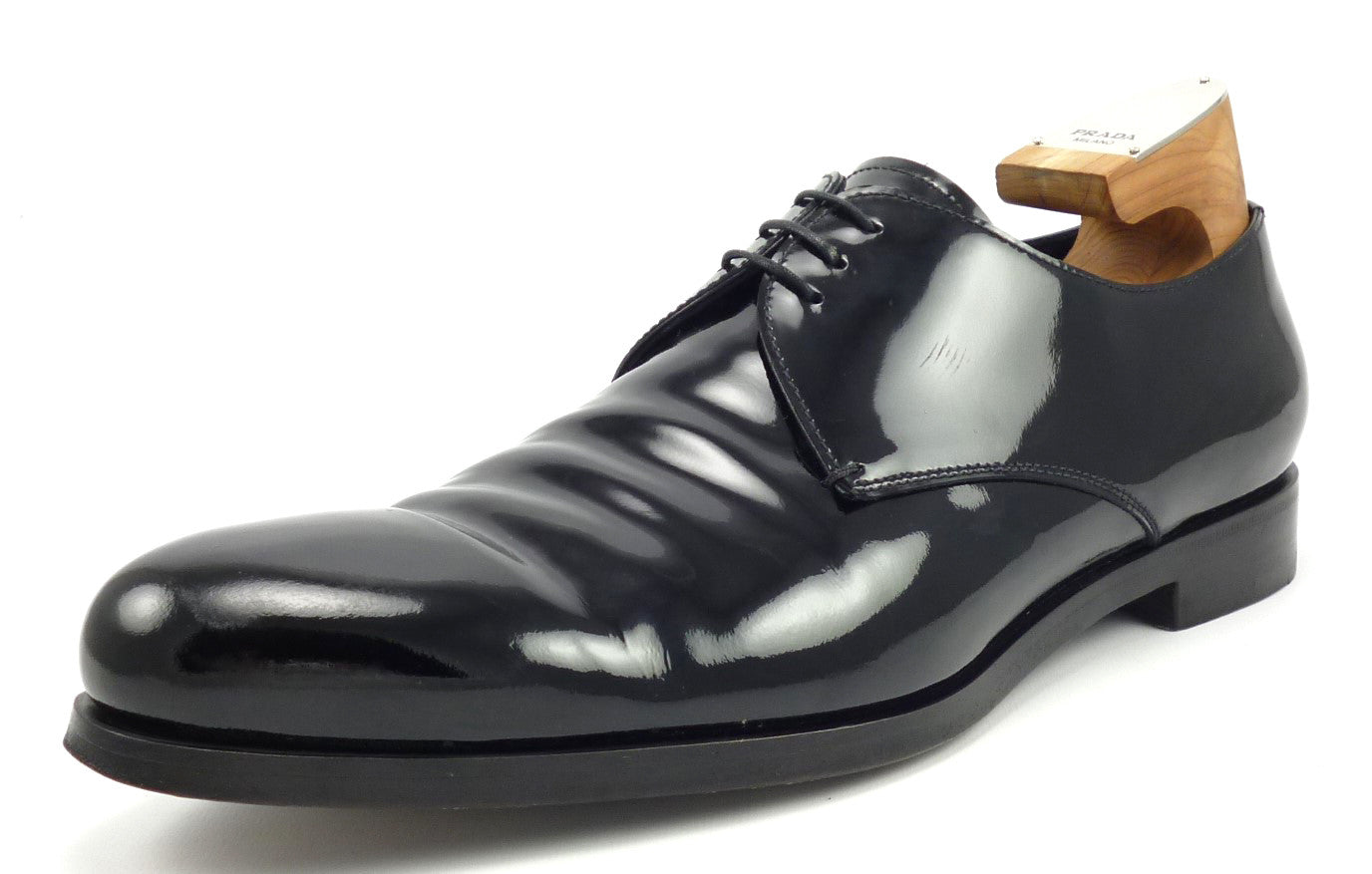 prada mens patent leather shoes