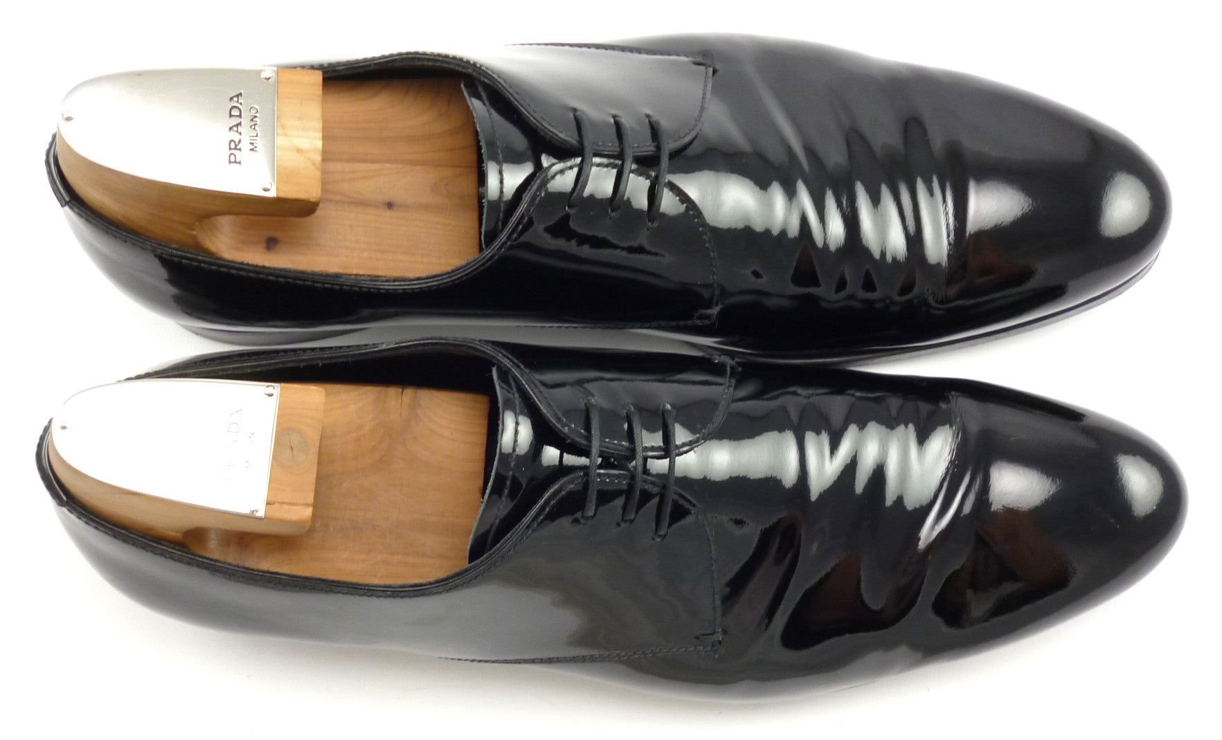 prada mens patent leather shoes