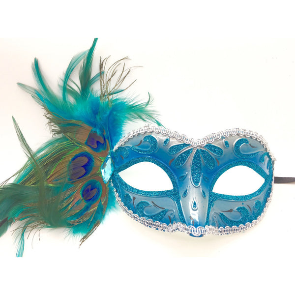 pink and silver mardi gras mask
