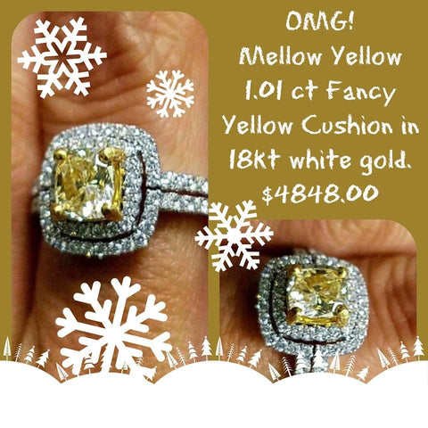 1.01 carat Fancy Yellow Diamond engagement ring from Chimera Design