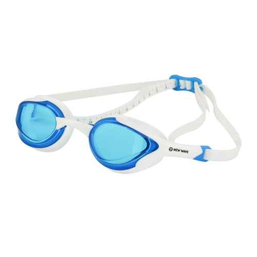 New Wave Swim Goggles - Fusion 2.0 (Blue Ice = Blue Lens in White Frame)