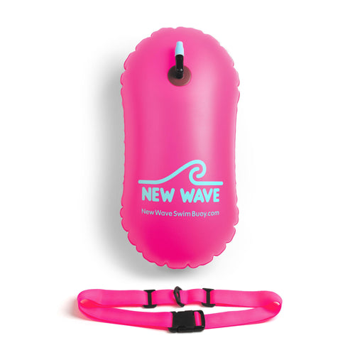 New Wave Swim Bubble for Open Water Swimmers and Triathletes - Pink Triathlon Swim Buoy (No Drybag)