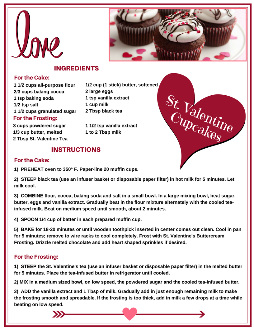 St. Valentine Tea Cupcakes